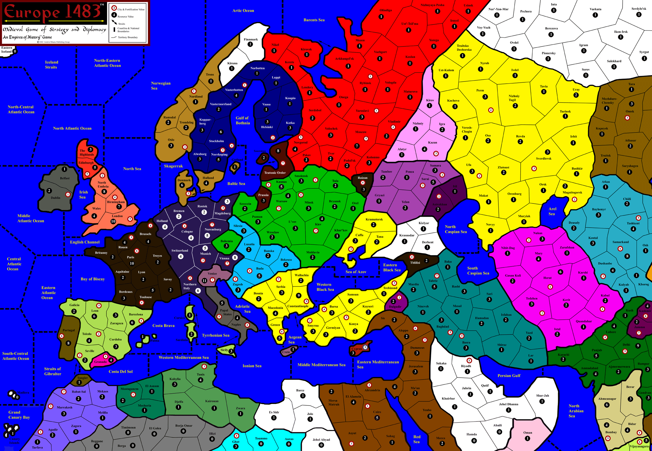 Europe 1483 Game Map - Click Europe 1483 Game Map - Click